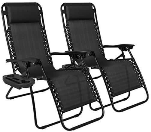 Best Choice Products Zero Gravity Chairs Case Of (2) Black Lounge Patio Chairs