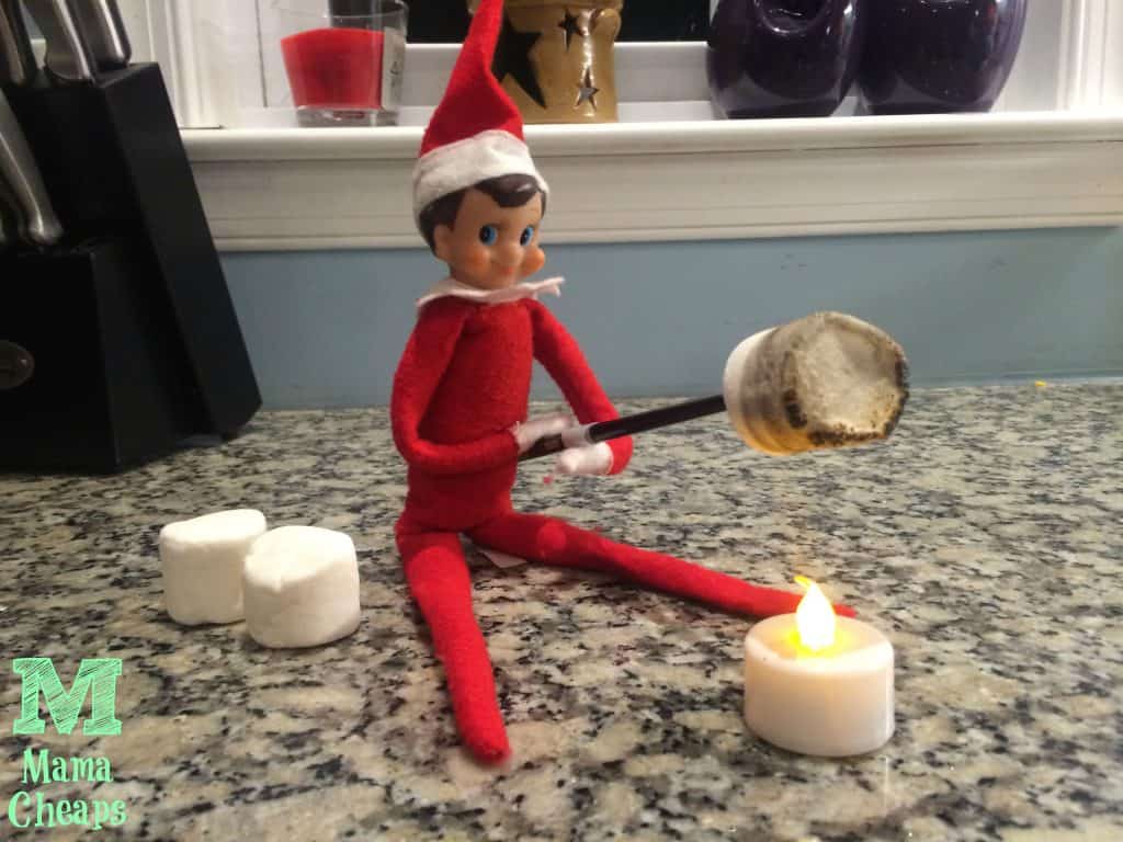 elf on the shelf roasting marshmallows