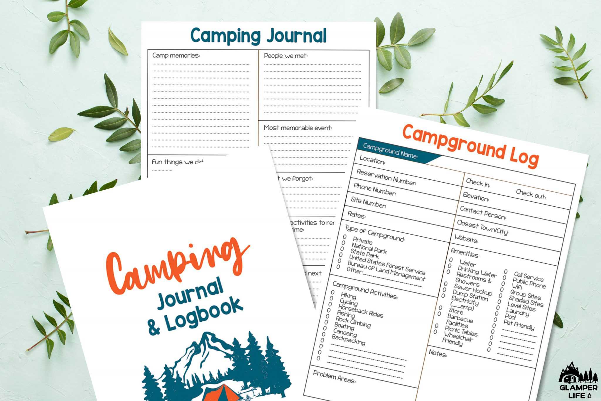 Printable Camping Journal and Campground Log Glamper Life