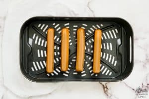 Hot Dogs in Air Fryer Basket