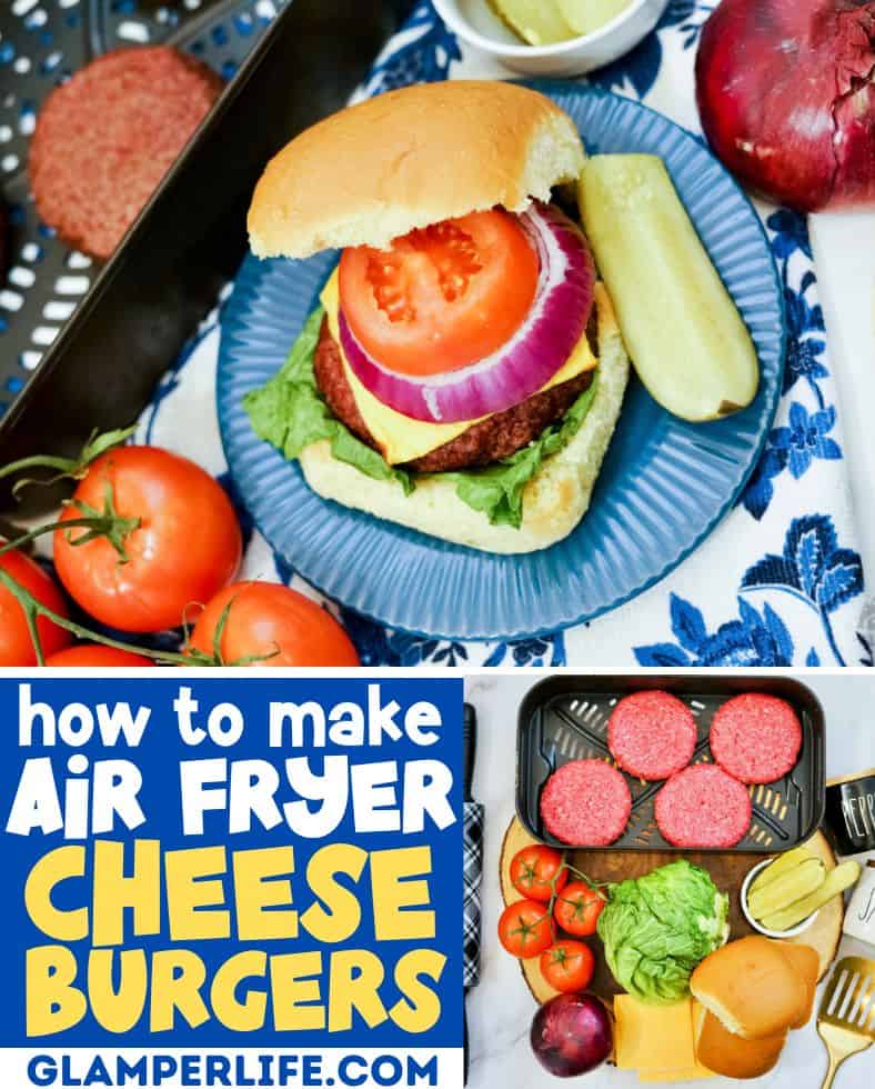 air fryer cheeseburgers FB Image