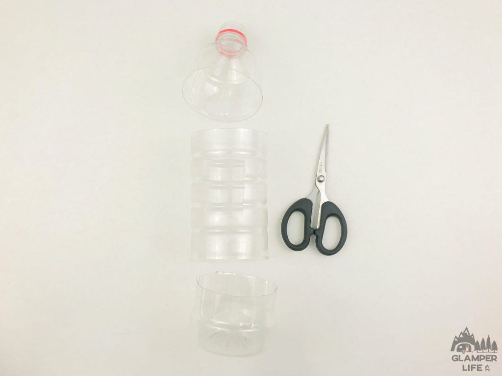 water bottle and scissors