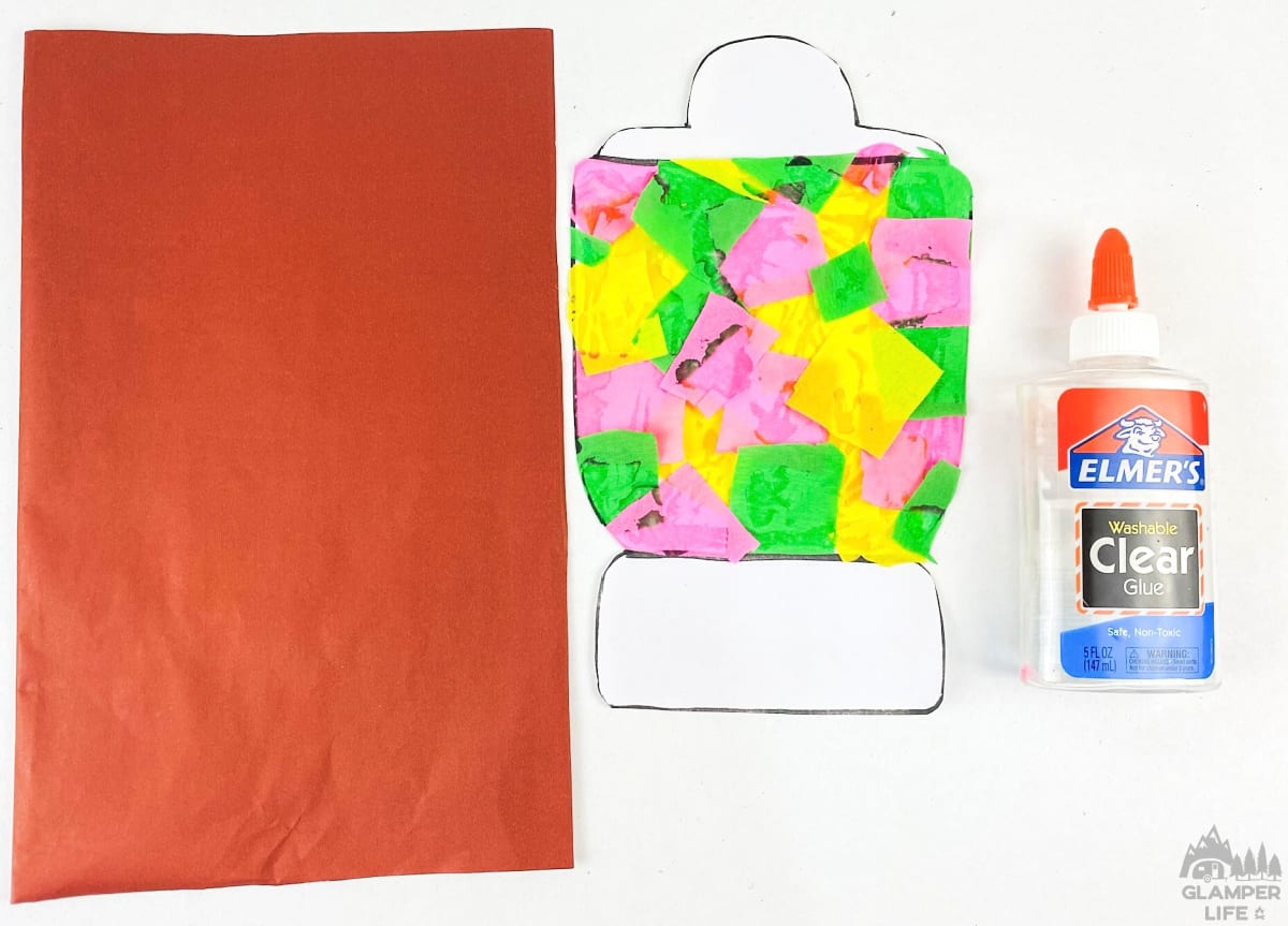 Colorful tissue paper squares